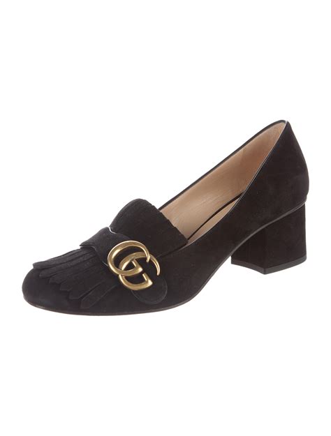 gucci marmont shoes street style|Gucci Marmont black suede shoes.